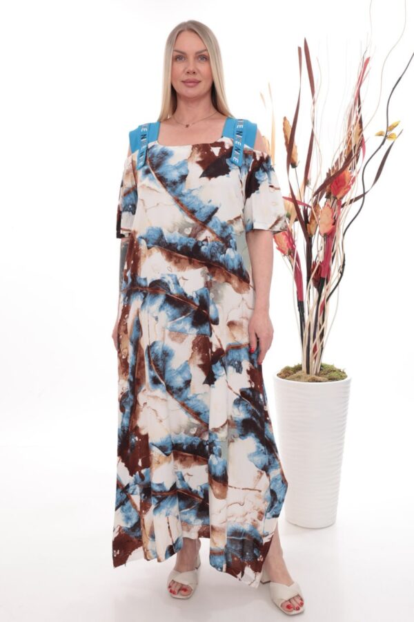 Wholesale Abstract Print Cold Shoulder Set