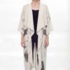 Abstract Print Open-Front Duster Cardigan