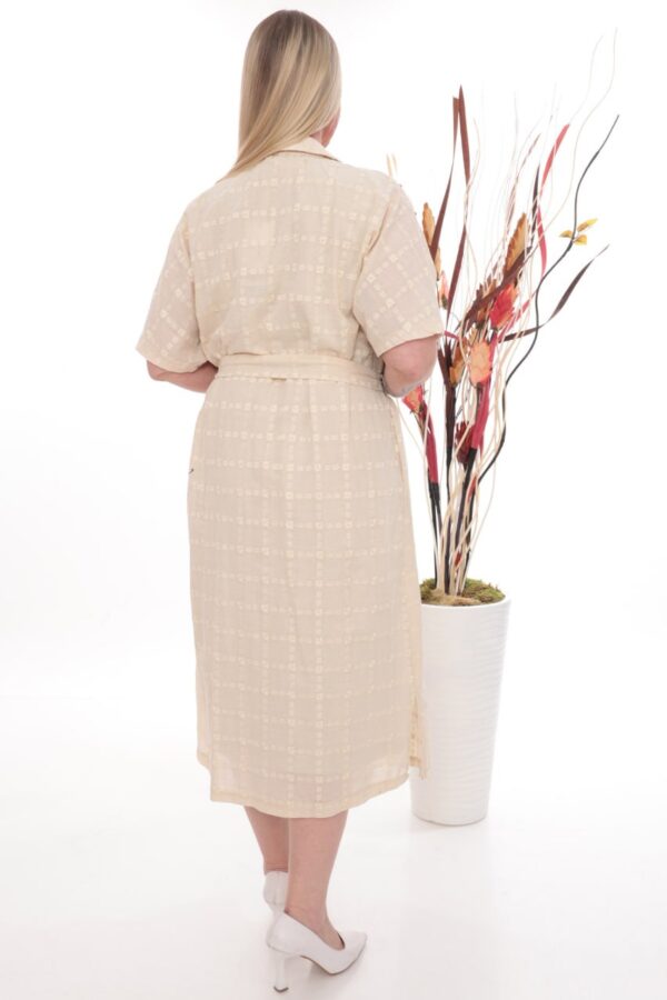 Stud-Detail Belted Midi Shirt Dress