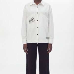 Graphic Print Long-Sleeve Button-Down Shirt