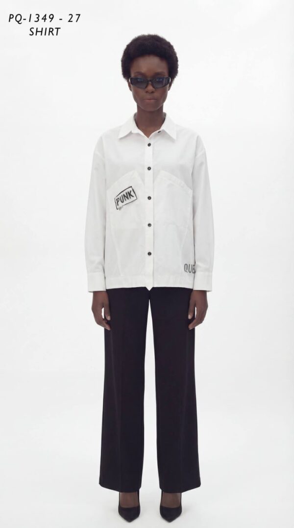 Graphic Print Long-Sleeve Button-Down Shirt