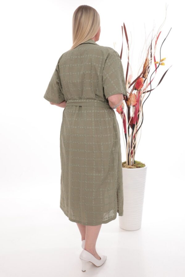 Stud-Detail Belted Midi Shirt Dress