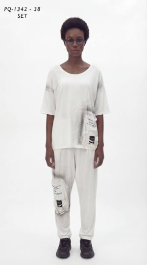 Artistic Smudge Print Two-Piece Set