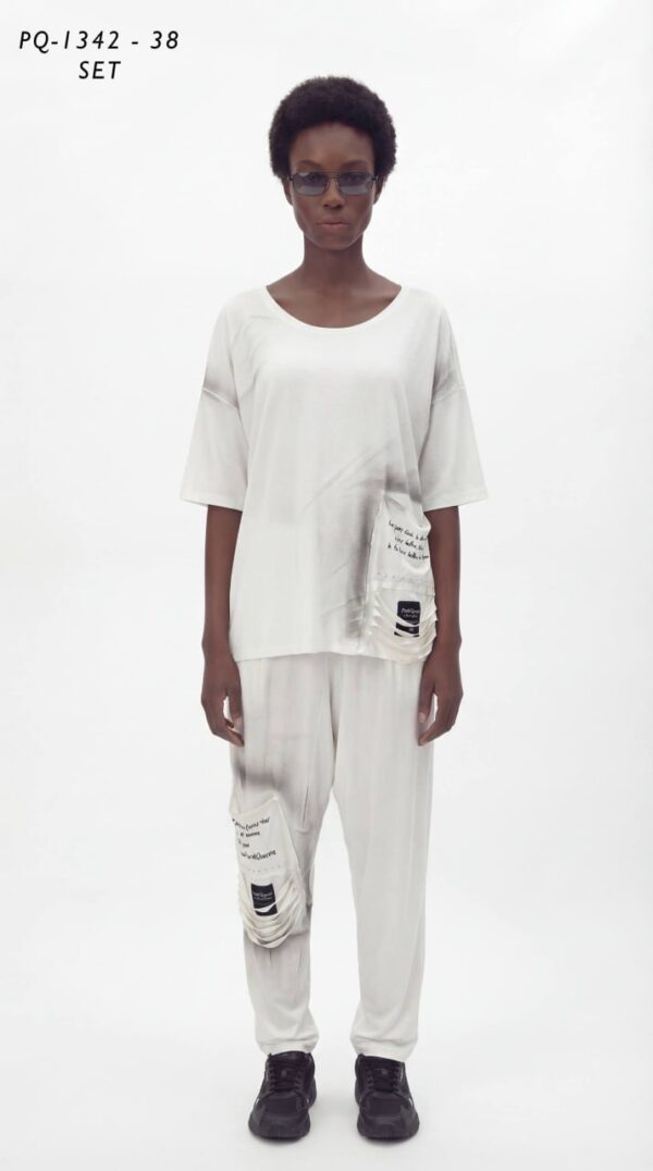 Artistic Smudge Print Two-Piece Set