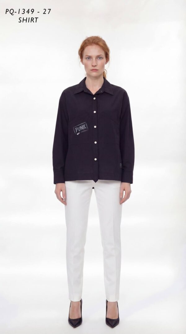 Graphic Print Long-Sleeve Button-Down Shirt