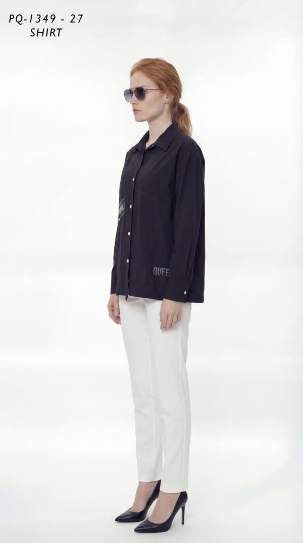 Graphic Print Long-Sleeve Button-Down Shirt