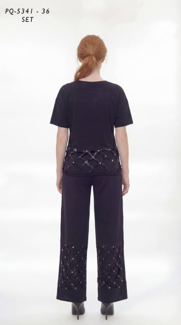 Studded Lattice Detail Two-Piece Set