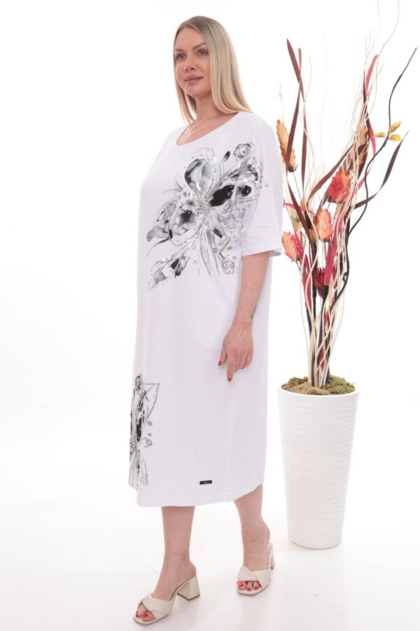 Chic Butterfly Print Dress with Sheer Tulle Accents