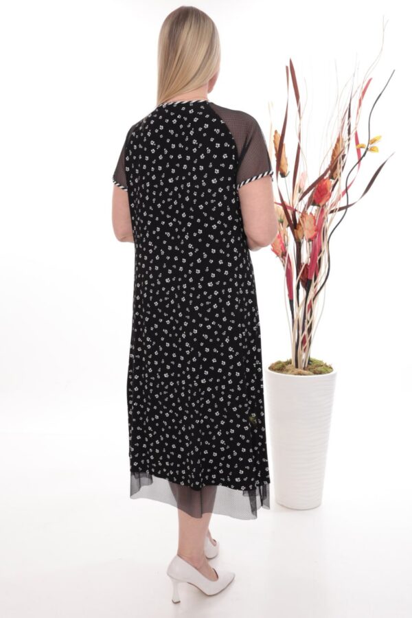 Wholesale Floral Midi Dress with Mesh Accents