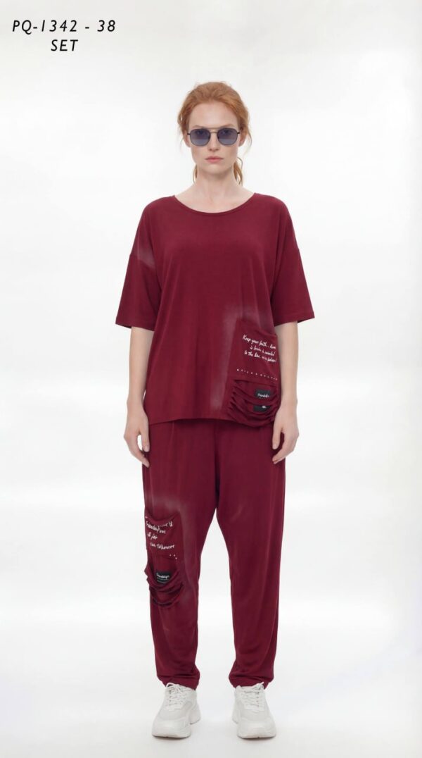 Artistic Smudge Print Two-Piece Set