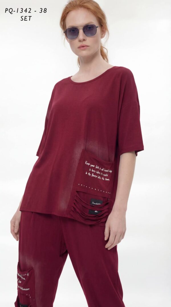 Artistic Smudge Print Two-Piece Set