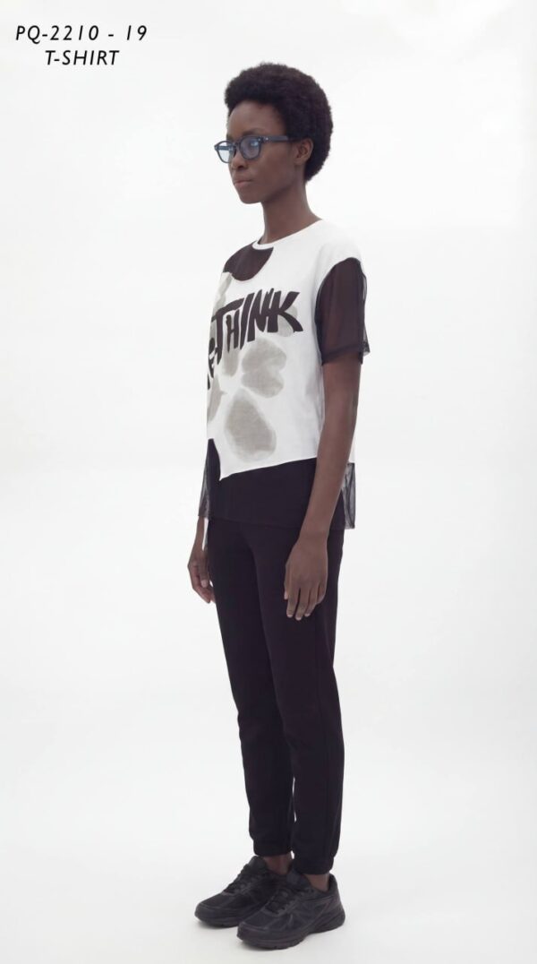 Punk Style Deconstructed Graphic T-Shirt with Mesh