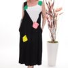 Modernist Color Block Midi Dress with Patch Pockets