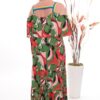 Wholesale Abstract Floral Cold-Shoulder Maxi Dress Wholesale Abstract Floral Cold-Shoulder Maxi Dress