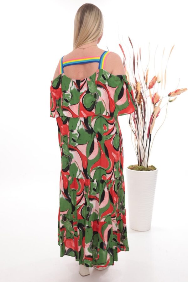 Wholesale Abstract Floral Cold-Shoulder Maxi Dress Wholesale Abstract Floral Cold-Shoulder Maxi Dress