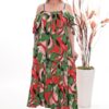 Wholesale Abstract Floral Cold-Shoulder Maxi Dress Wholesale Abstract Floral Cold-Shoulder Maxi Dress