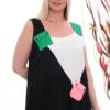 Modernist Color Block Midi Dress with Patch Pockets