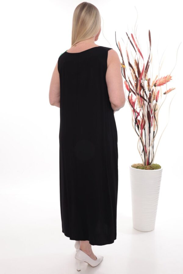 Modernist Color Block Midi Dress with Patch Pockets