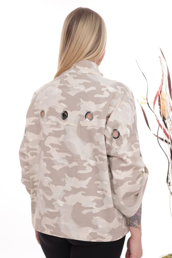 Grommet Detail Camo Utility Jacket