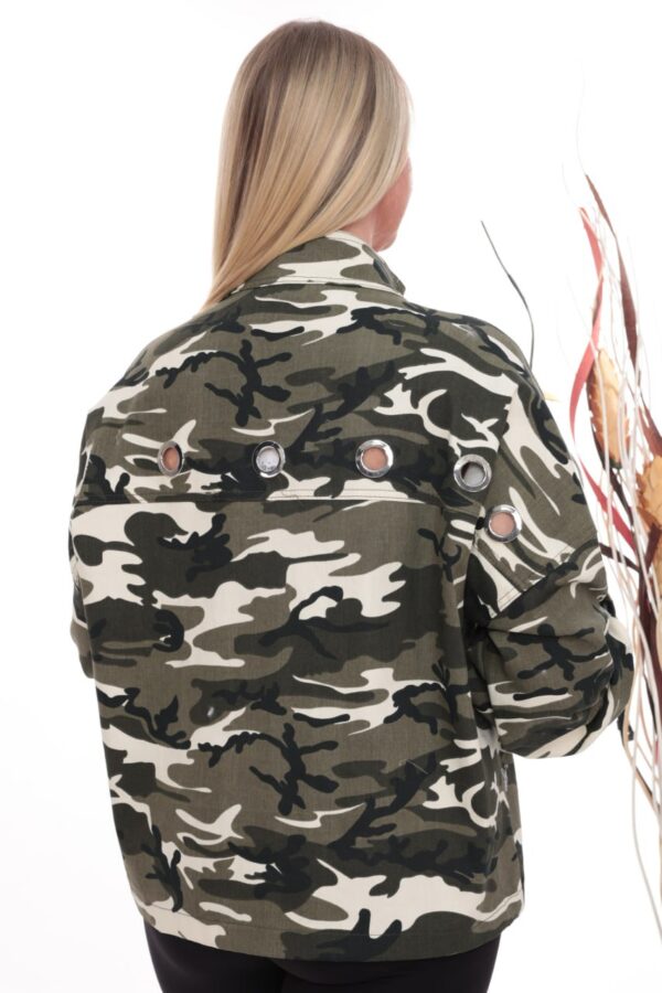 Grommet Detail Camo Utility Jacket