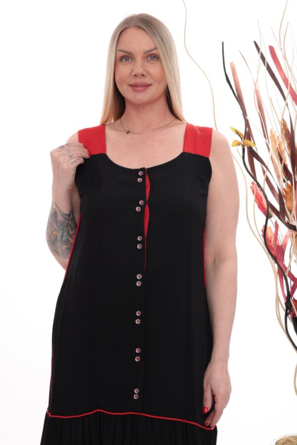 Contrast Trim Tiered Maxi Dress