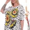 Sunflower Sequin Polka Dot Tunic Blouse