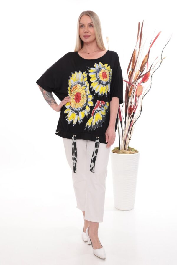 Sunflower Sequin Polka Dot Tunic Blouse