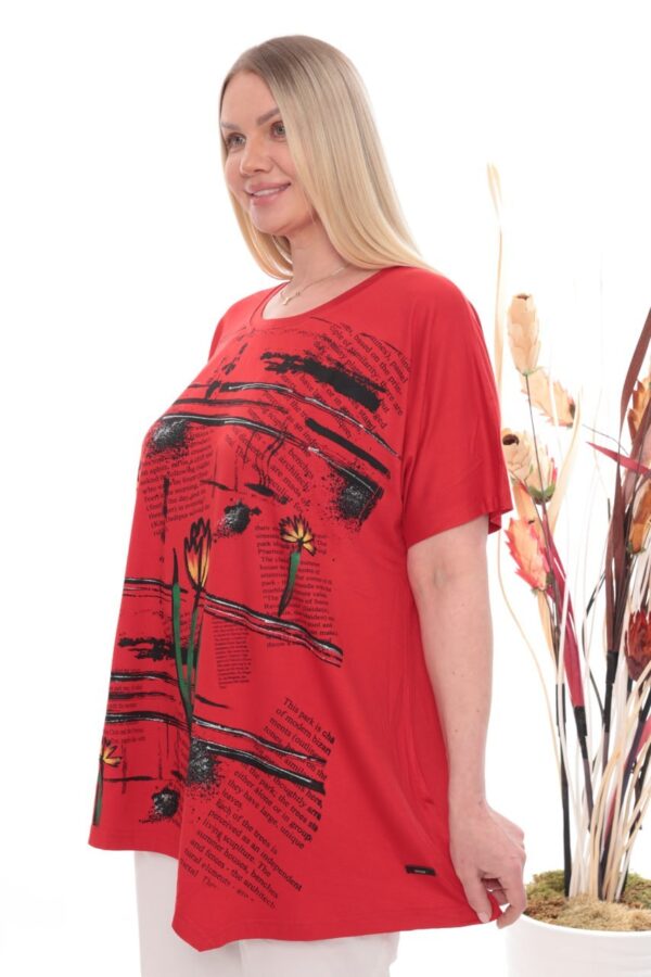 Wholesale Floral Graphic Asymmetrical Tunic Top
