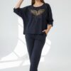 Embellished Wing Graphic Two-Piece Lounge Set Embellished Wing Graphic Two-Piece Lounge Set