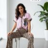 Leopard Print Trim Tunic & Flared Pant Set Leopard Print Trim Tunic & Flared Pant Set