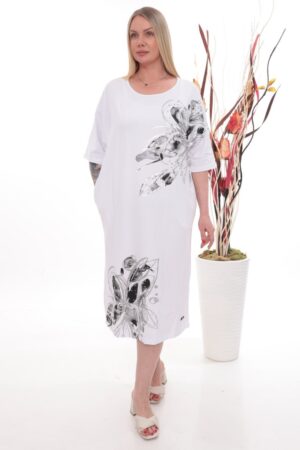 Embellished Graphic Print Tunic Dress