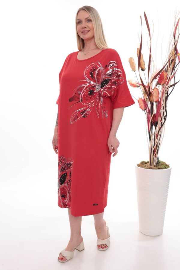 Embellished Graphic Print Tunic Dress