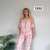 Wholesale Chain Print Cold Shoulder Lounge Set