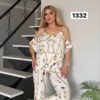 Wholesale Chain Print Cold Shoulder Lounge Set