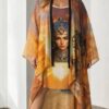 Wholesale Egyptian Sunset Print Duster and Dress Set Wholesale Egyptian Sunset Print Duster and Dress Set