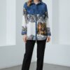 Wholesale Denim-Accent Graphic Print Tunic Wholesale Denim-Accent Graphic Print Tunic