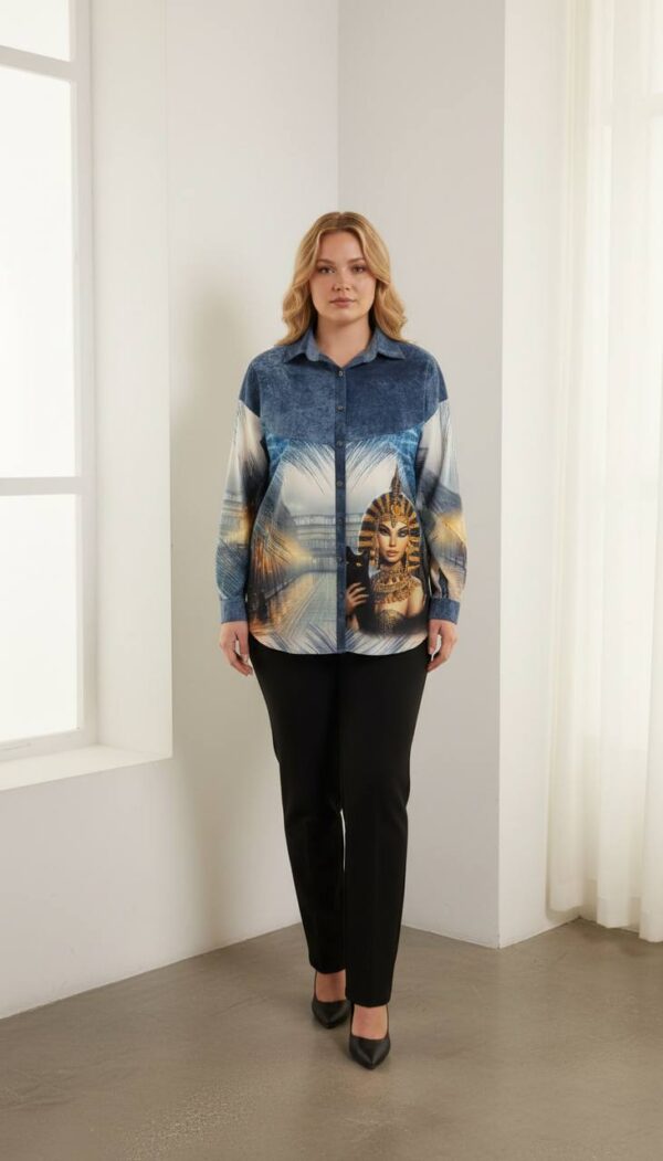 Wholesale Egyptian Queen Print Tunic Blouse Wholesale Egyptian Queen Print Tunic Blouse