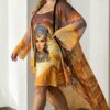 Wholesale Egyptian Sunset Print Duster and Dress Set Wholesale Egyptian Sunset Print Duster and Dress Set