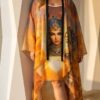 Wholesale Egyptian Sunset Print Duster and Dress Set Wholesale Egyptian Sunset Print Duster and Dress Set