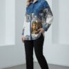 Wholesale Denim-Accent Graphic Print Tunic Wholesale Denim-Accent Graphic Print Tunic