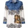 Wholesale Denim-Accent Graphic Print Tunic Wholesale Denim-Accent Graphic Print Tunic