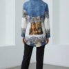 Wholesale Denim-Accent Graphic Print Tunic Wholesale Denim-Accent Graphic Print Tunic