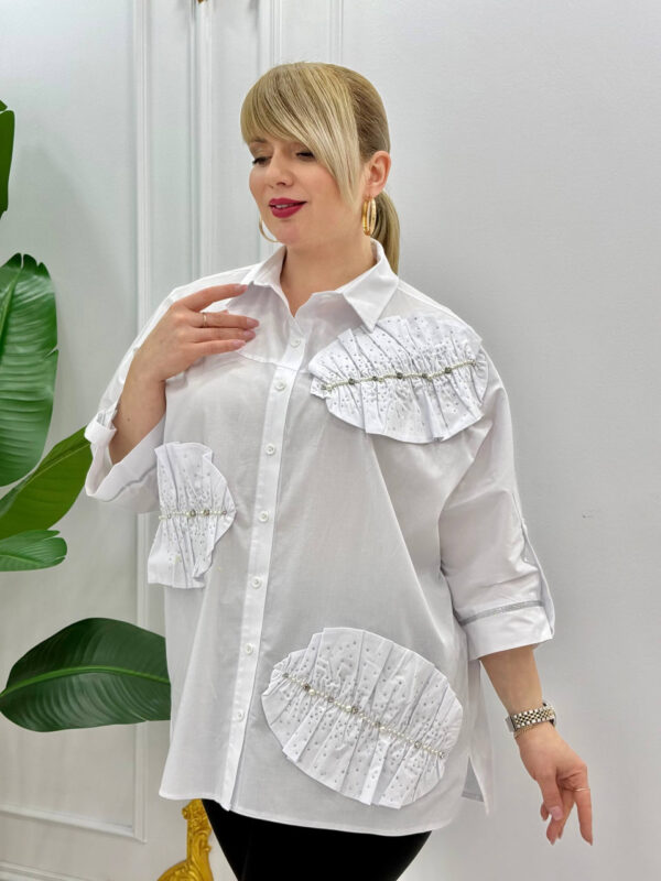 Wholesale Pearl-Embellished Oversized Shirt Wholesale Pearl-Embellished Oversized Shirt