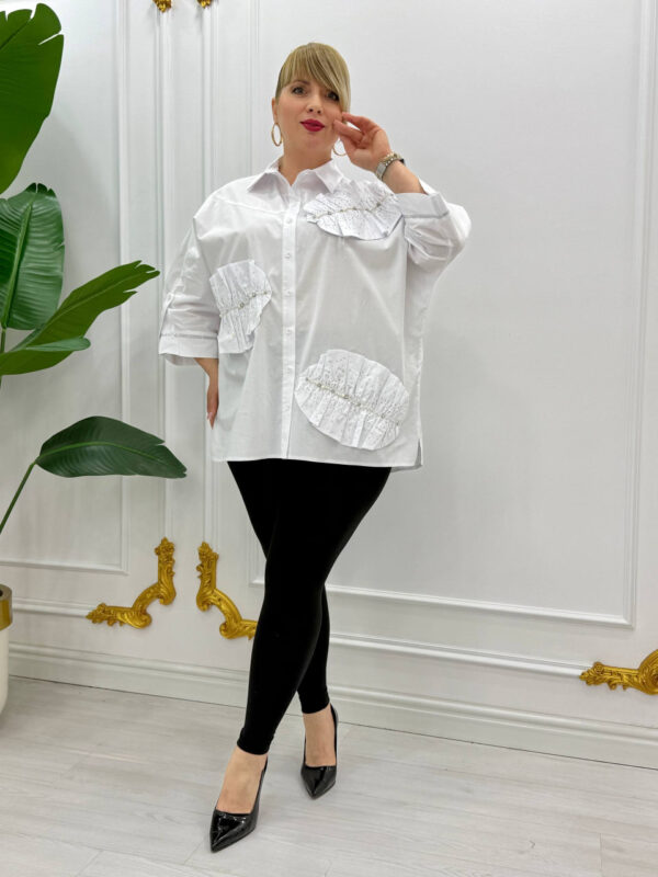 Wholesale Pearl-Embellished Oversized Shirt Wholesale Pearl-Embellished Oversized Shirt
