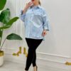 Wholesale Pearl-Embellished Oversized Shirt Wholesale Pearl-Embellished Oversized Shirt