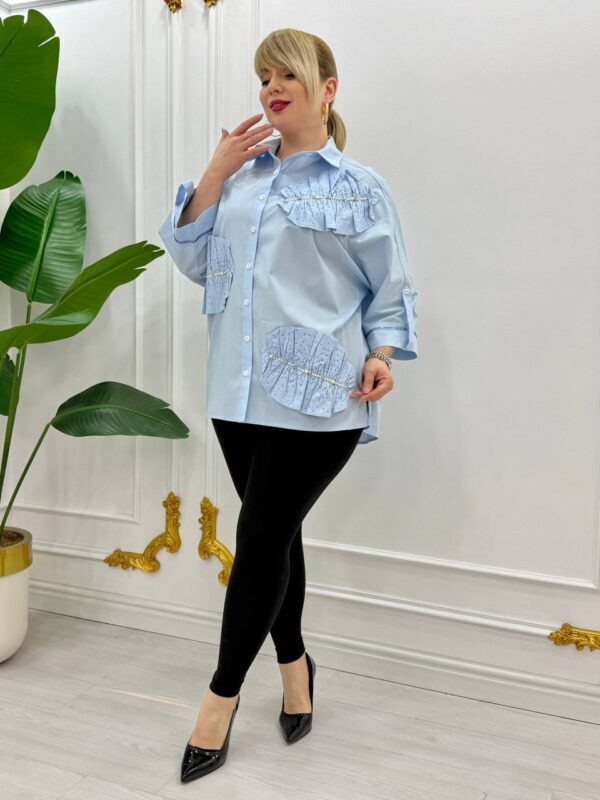 Wholesale Pearl-Embellished Oversized Shirt Wholesale Pearl-Embellished Oversized Shirt