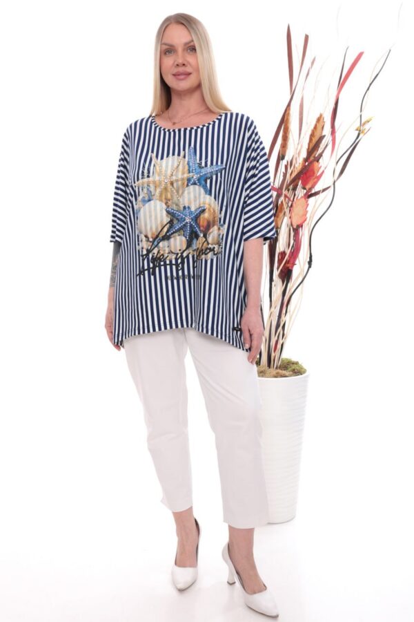 Asymmetrical Seashell Graphic Print Tunic Asymmetrical Seashell Graphic Print Tunic