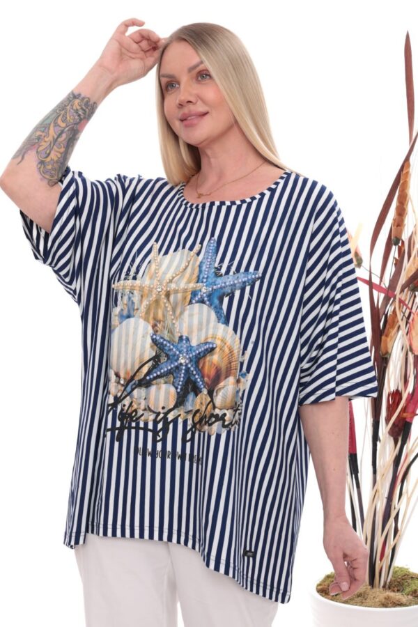 Asymmetrical Seashell Graphic Print Tunic Asymmetrical Seashell Graphic Print Tunic