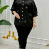 Wholesale Embellished Clover Appliqué Tunic Shirt Wholesale Embellished Clover Appliqué Tunic Shirt