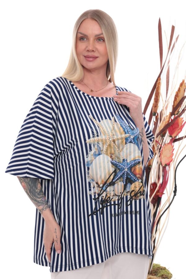 Asymmetrical Seashell Graphic Print Tunic Asymmetrical Seashell Graphic Print Tunic